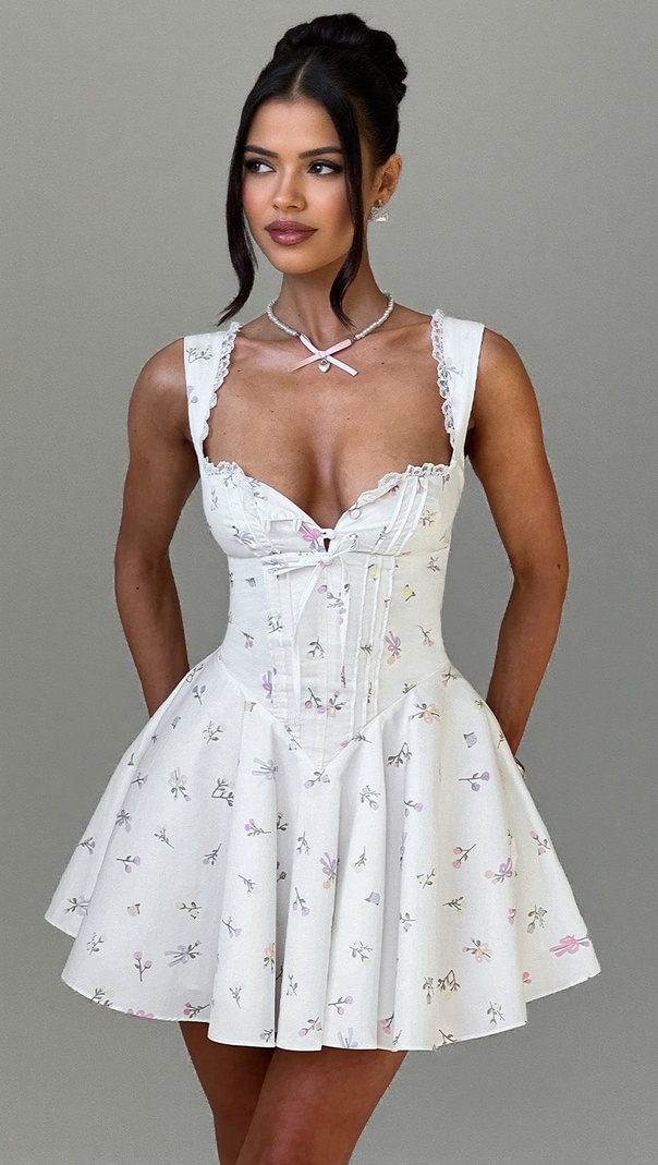 AIIZIE ANTONELLA MINI DRESS - MULTI FLORAL PRINT - product image
