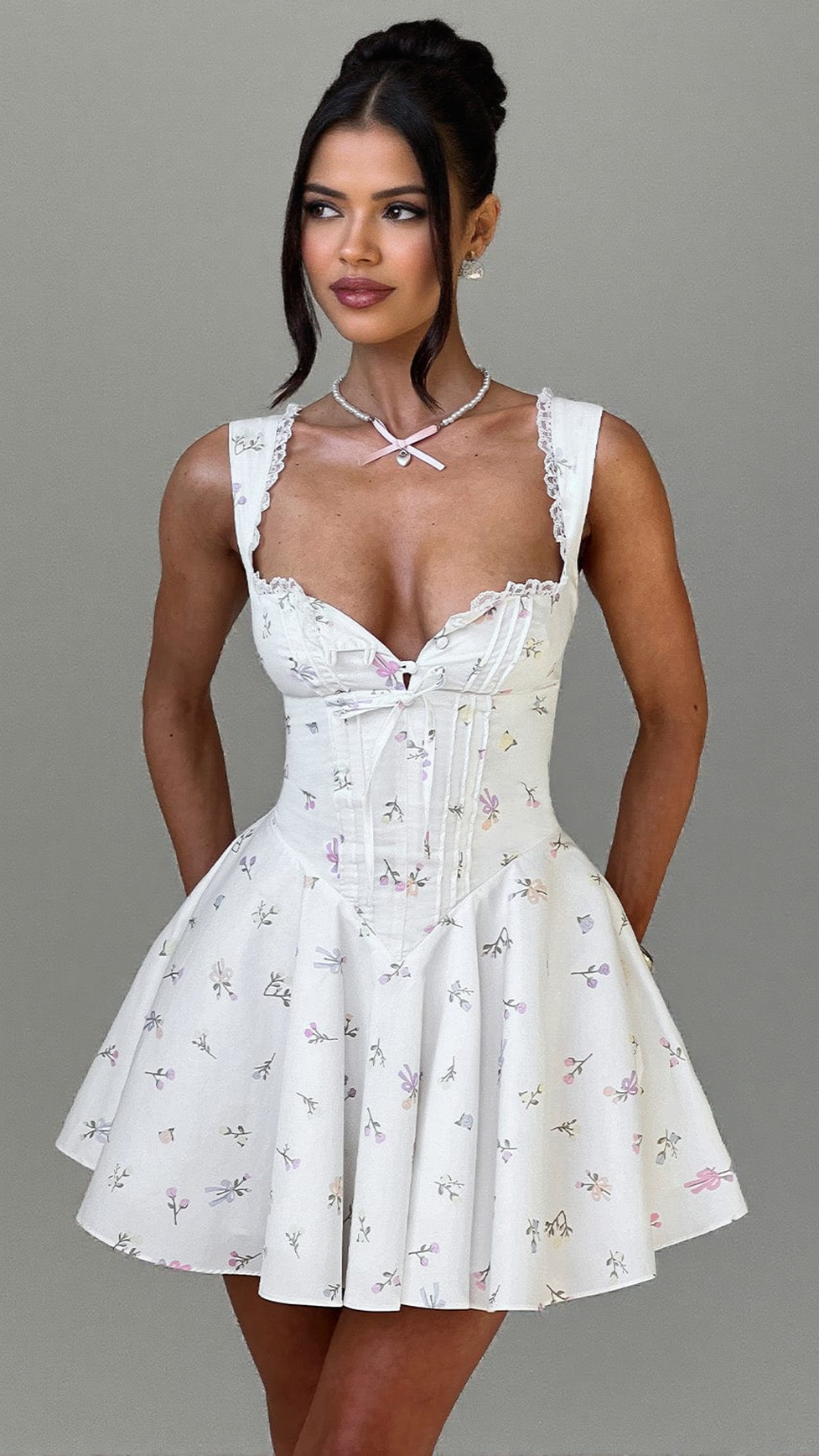 AIIZIE ANTONELLA MINI DRESS - MULTI FLORAL PRINT - product image