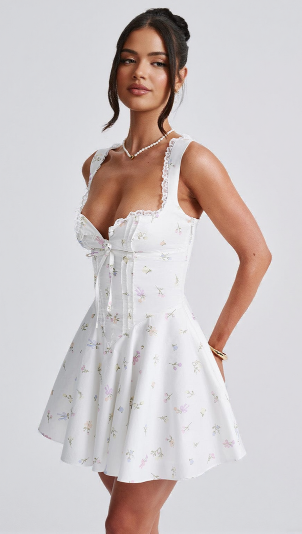 AIIZIE ANTONELLA MINI DRESS - MULTI FLORAL PRINT - product image