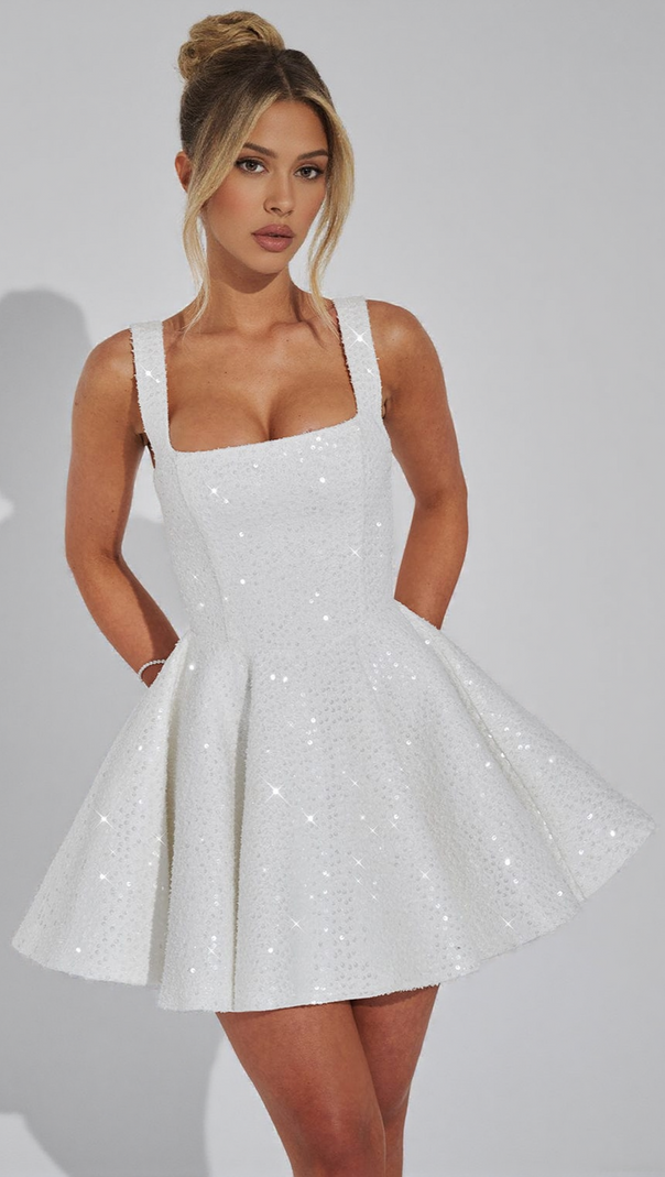 AIIZIE DOROTHY MINI DRESS - IVORY - product image