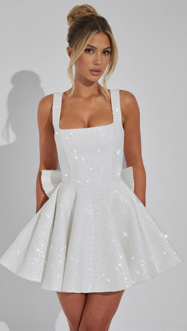 AIIZIE DOROTHY MINI DRESS - IVORY - product image