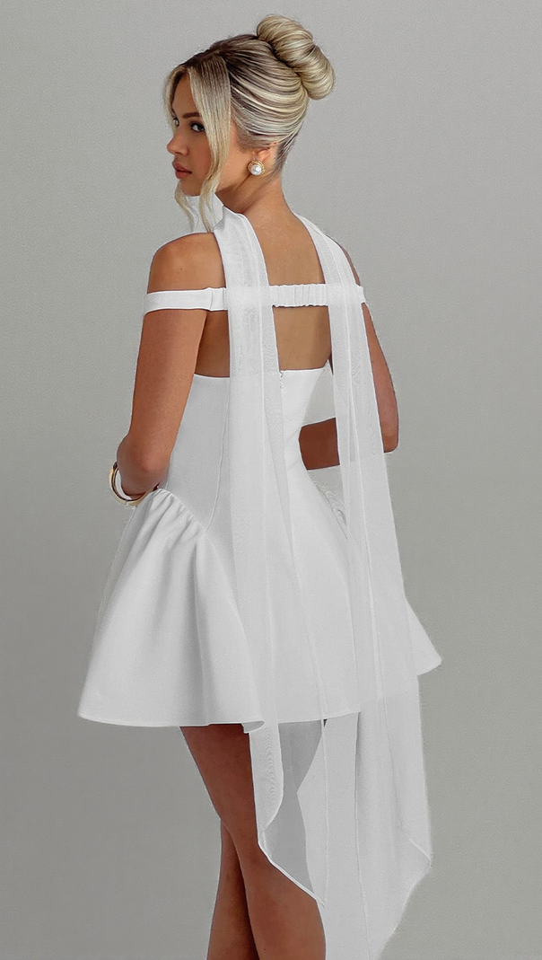 AIIZIE MARLA MINI DRESS - IVORY - product image