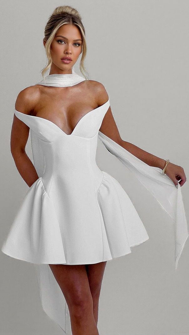 AIIZIE MARLA MINI DRESS - IVORY - product image