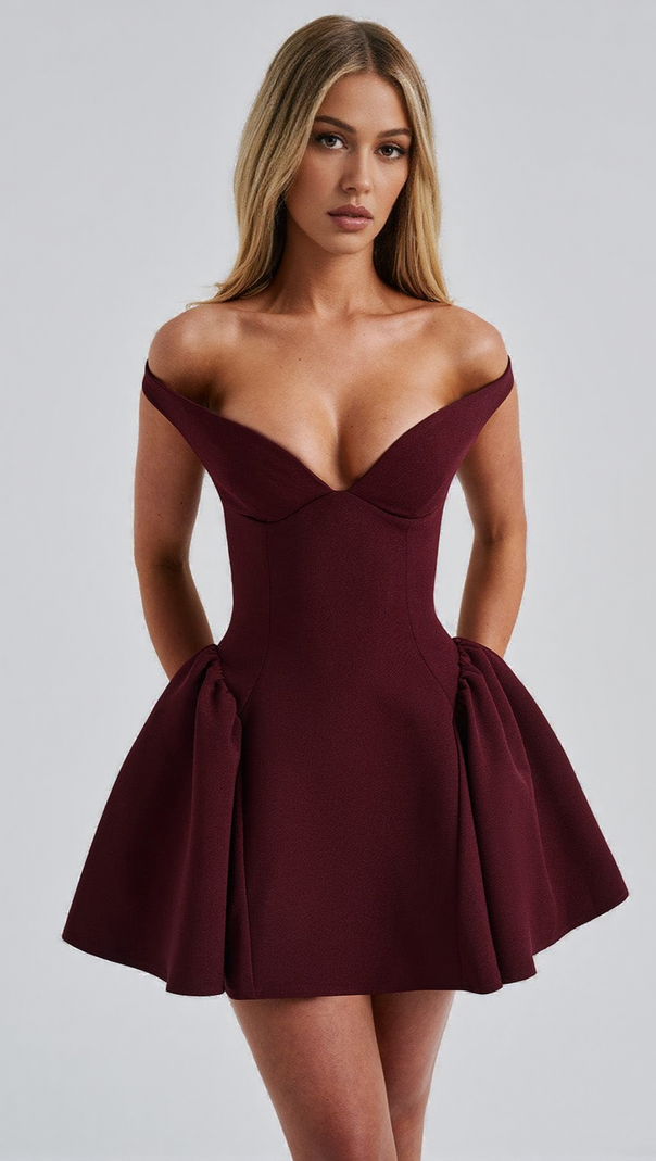 AIIZIE MARLA MINI DRESS - CHERRY LACQUER - product image