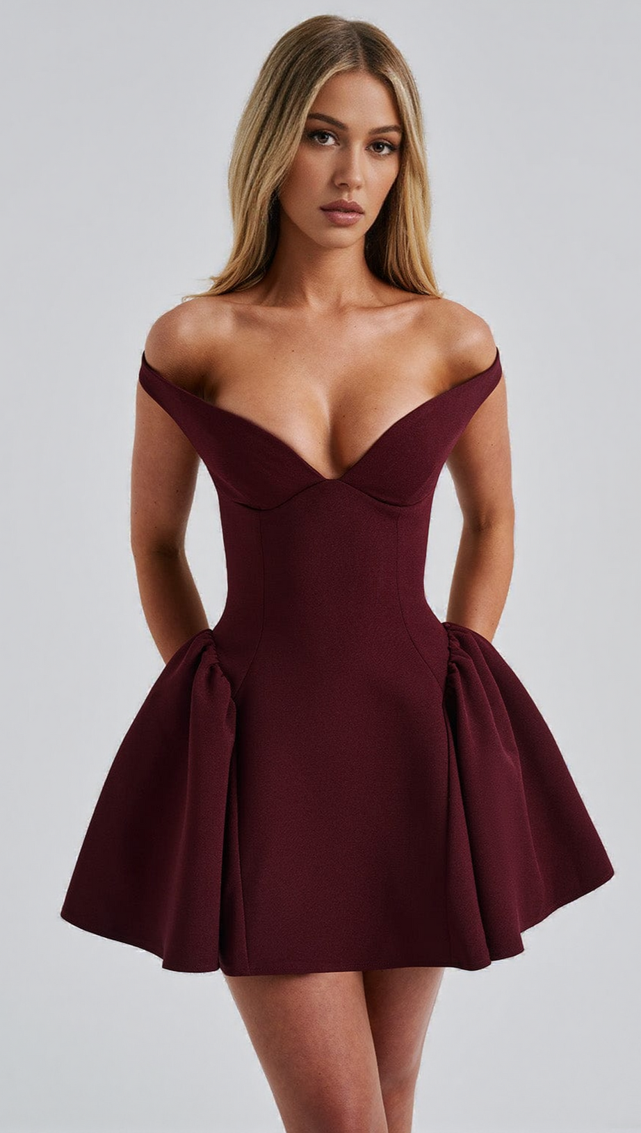 MARLA MINI DRESS - CHERRY LACQUER