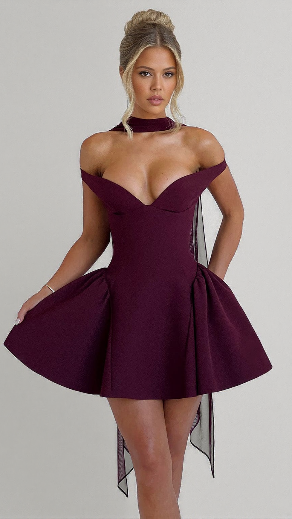 MARLA MINI DRESS - CHERRY LACQUER