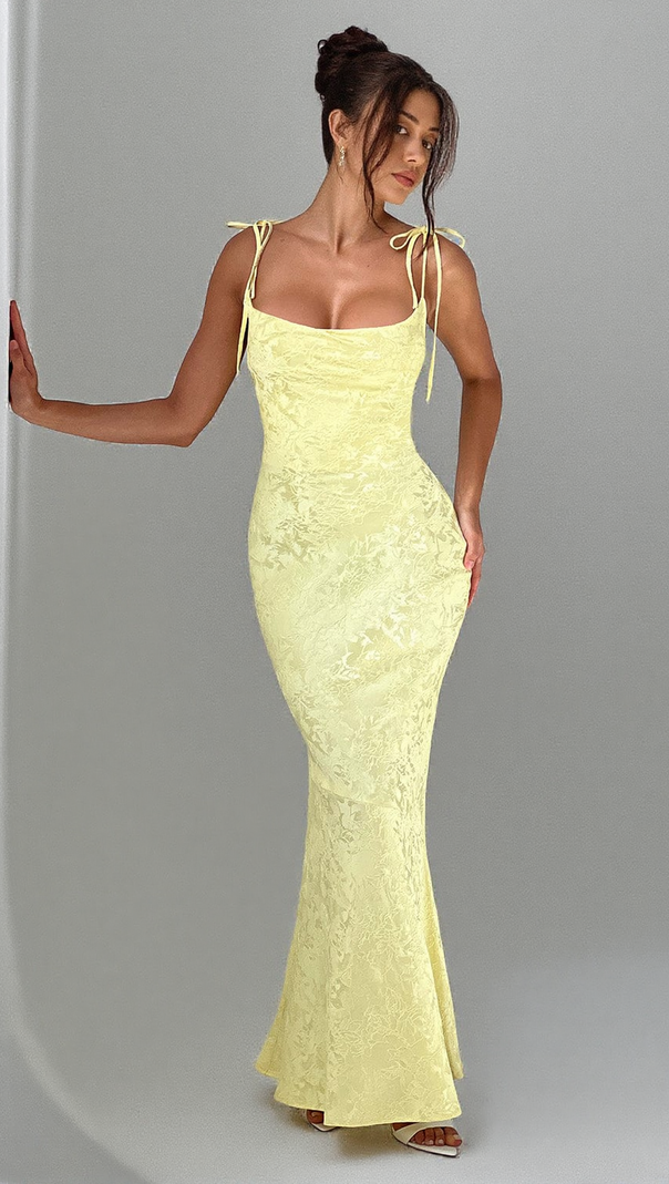 AIIZIE WHITNEY MAXI DRESS - LEMON - product image