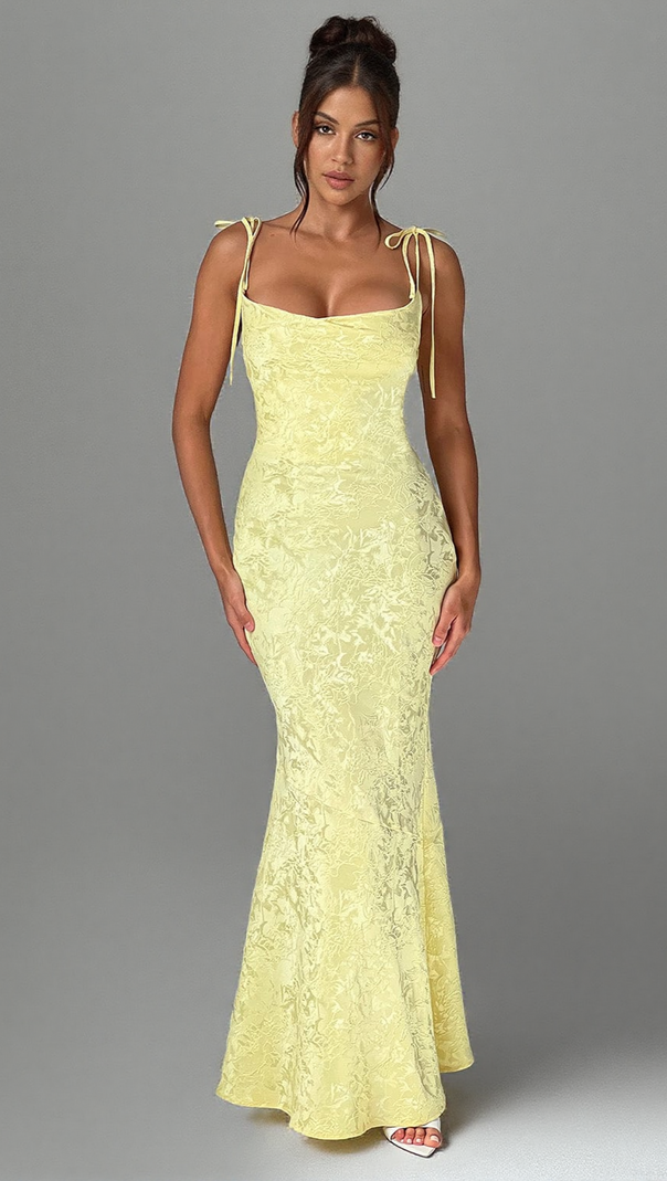 AIIZIE WHITNEY MAXI DRESS - LEMON - product image