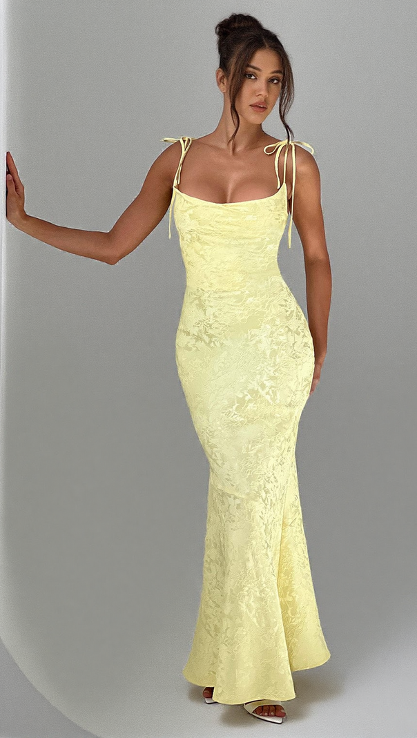 AIIZIE WHITNEY MAXI DRESS - LEMON - product image