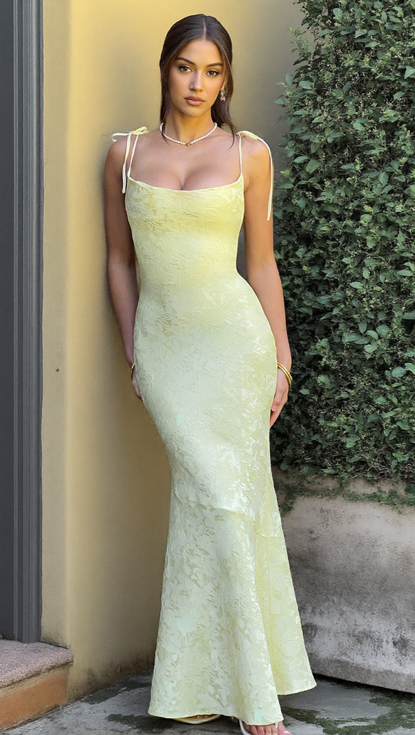 AIIZIE WHITNEY MAXI DRESS - LEMON - product image