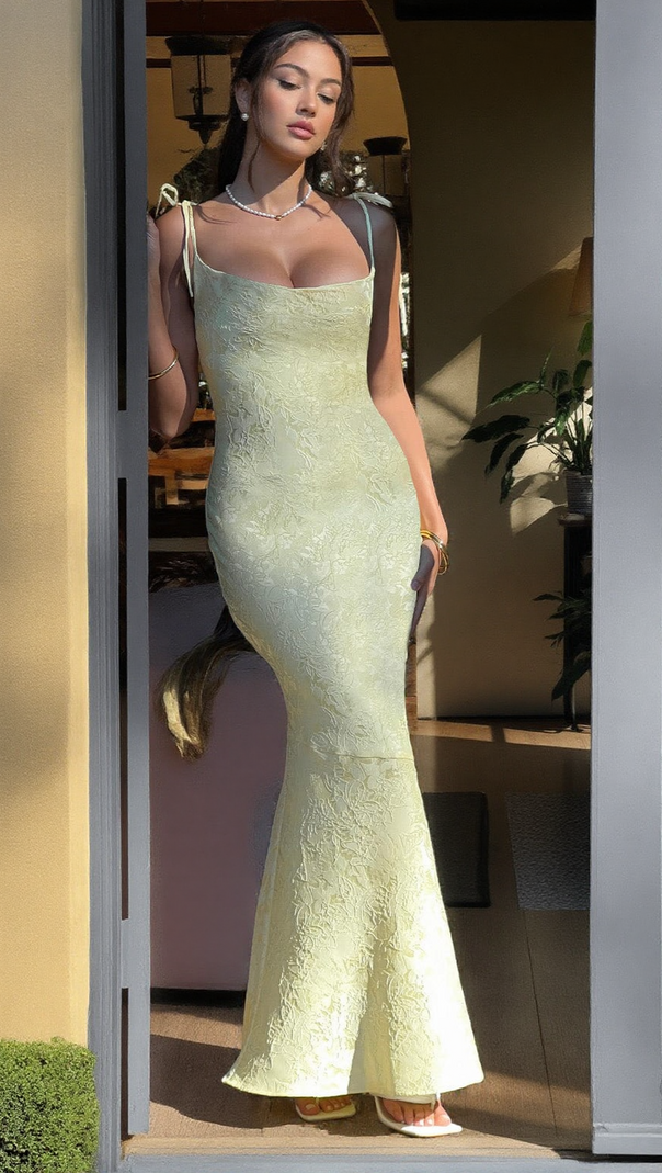 AIIZIE WHITNEY MAXI DRESS - LEMON - product image