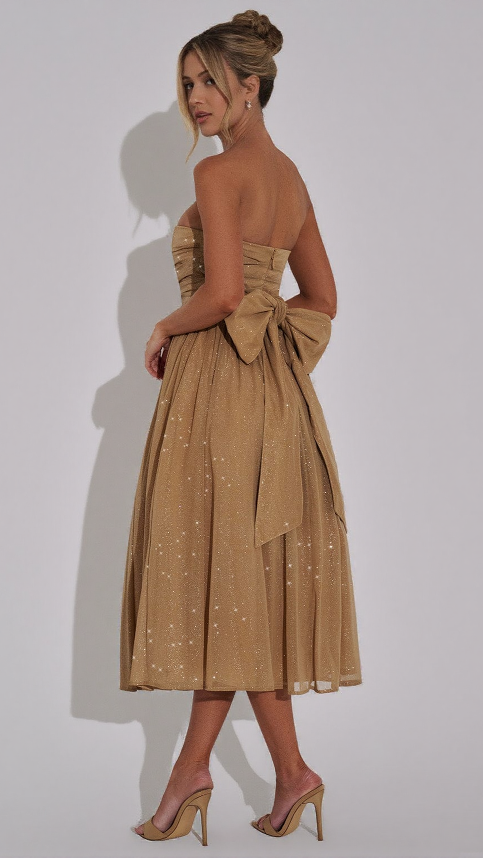 MARISSA MIDI DRESS - GOLD SPARKLE