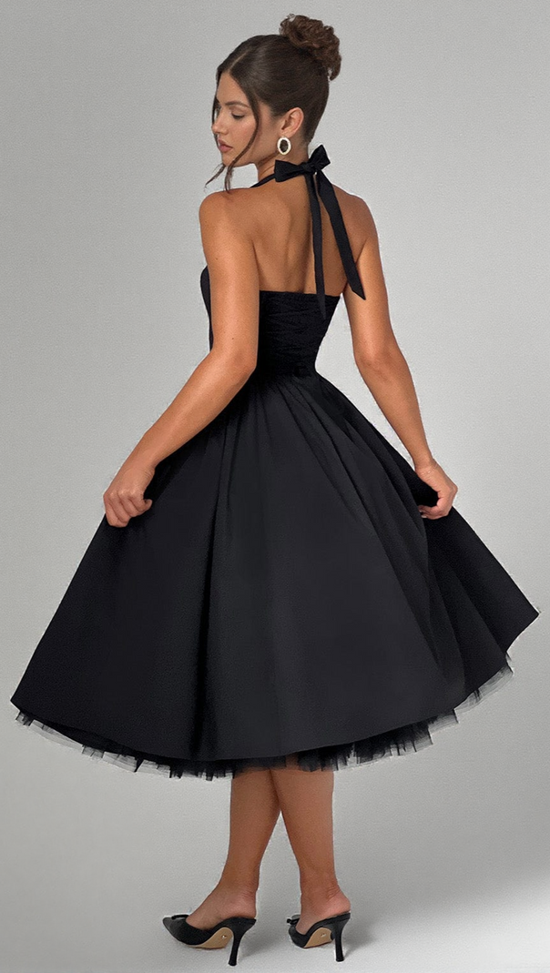 AIIZIE CRESSIDA MIDI DRESS - BLACK - product image