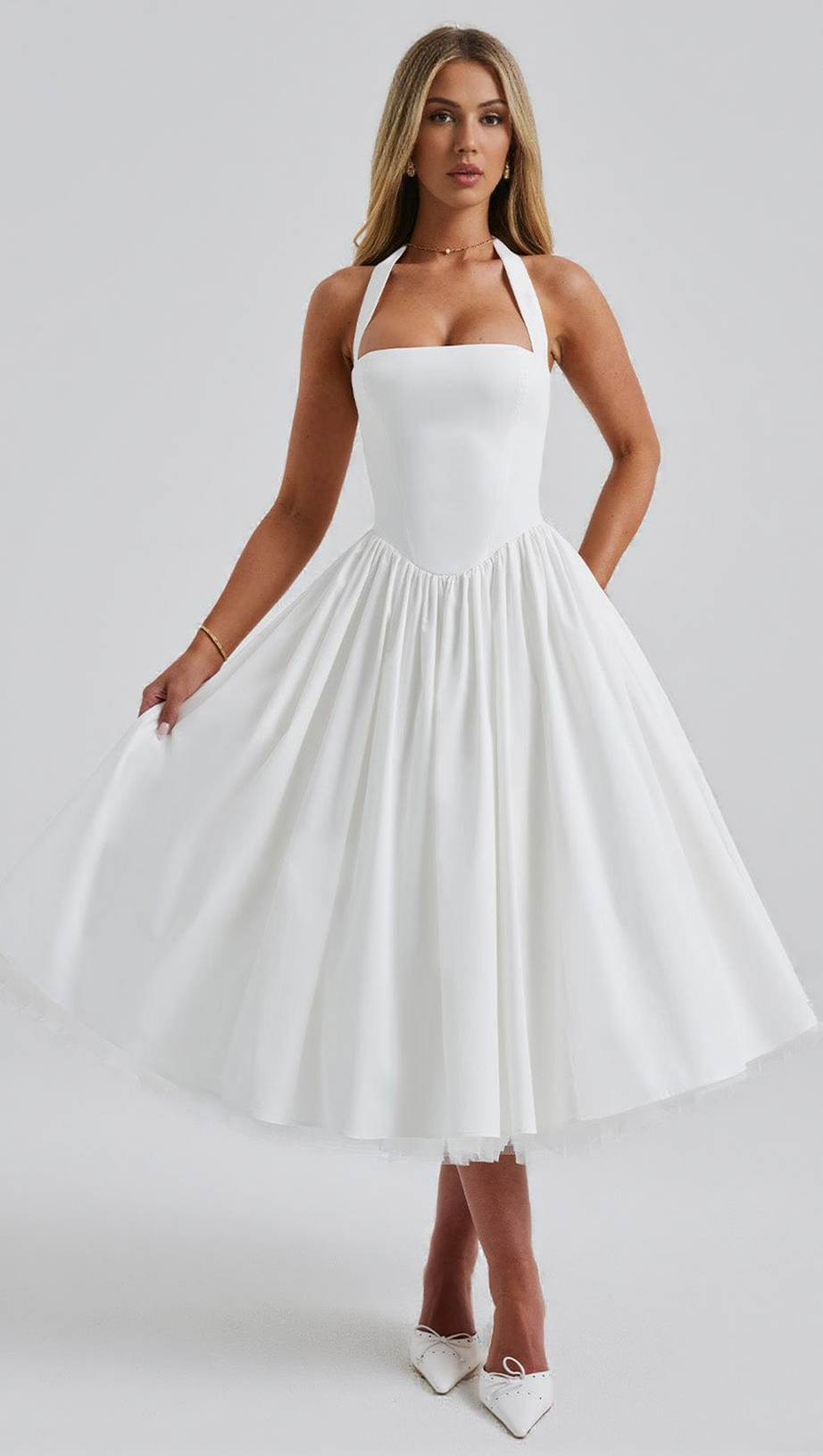 CRESSIDA MIDI DRESS - IVORY