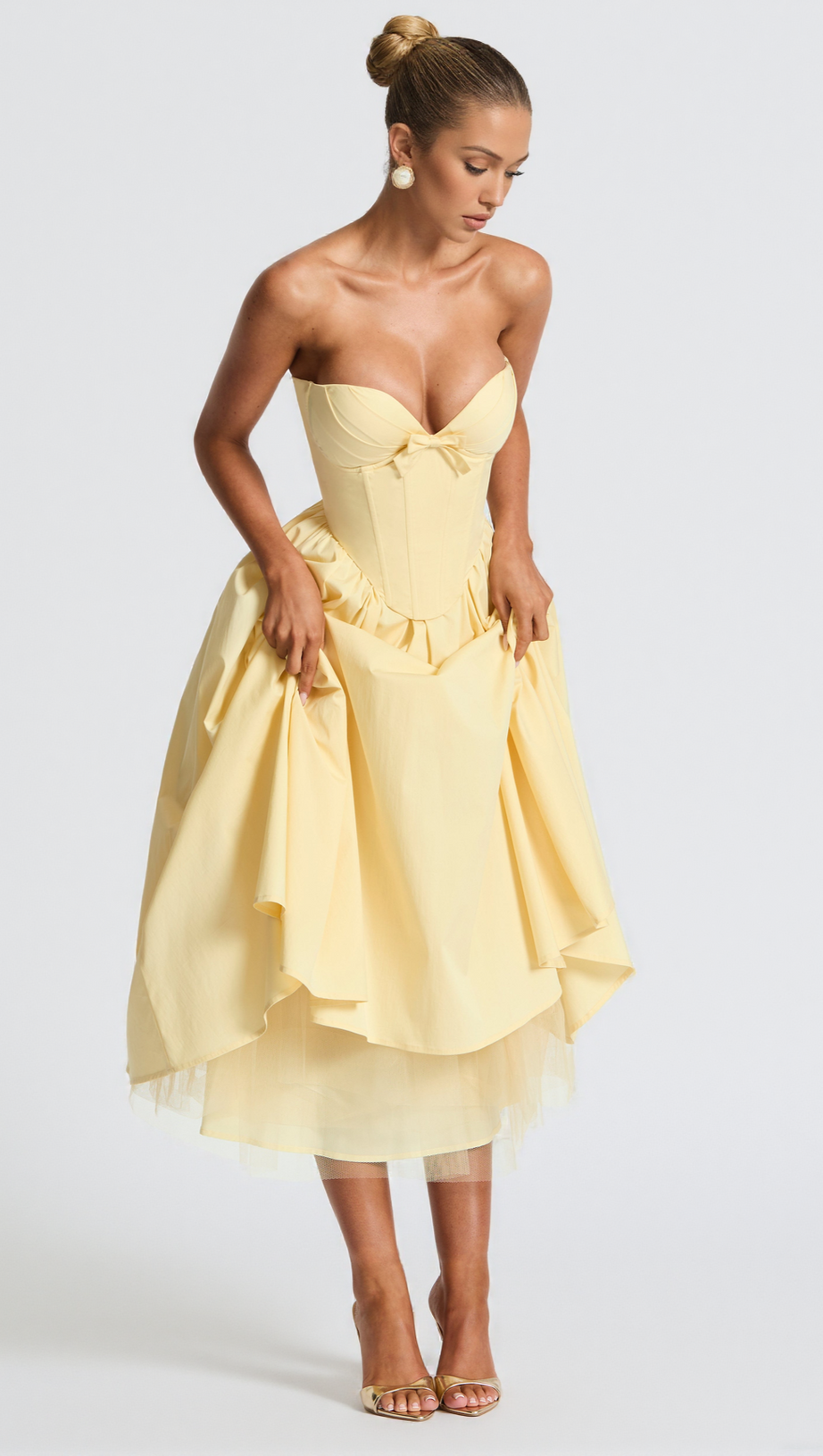 PRIM MIDI DRESS - LEMON