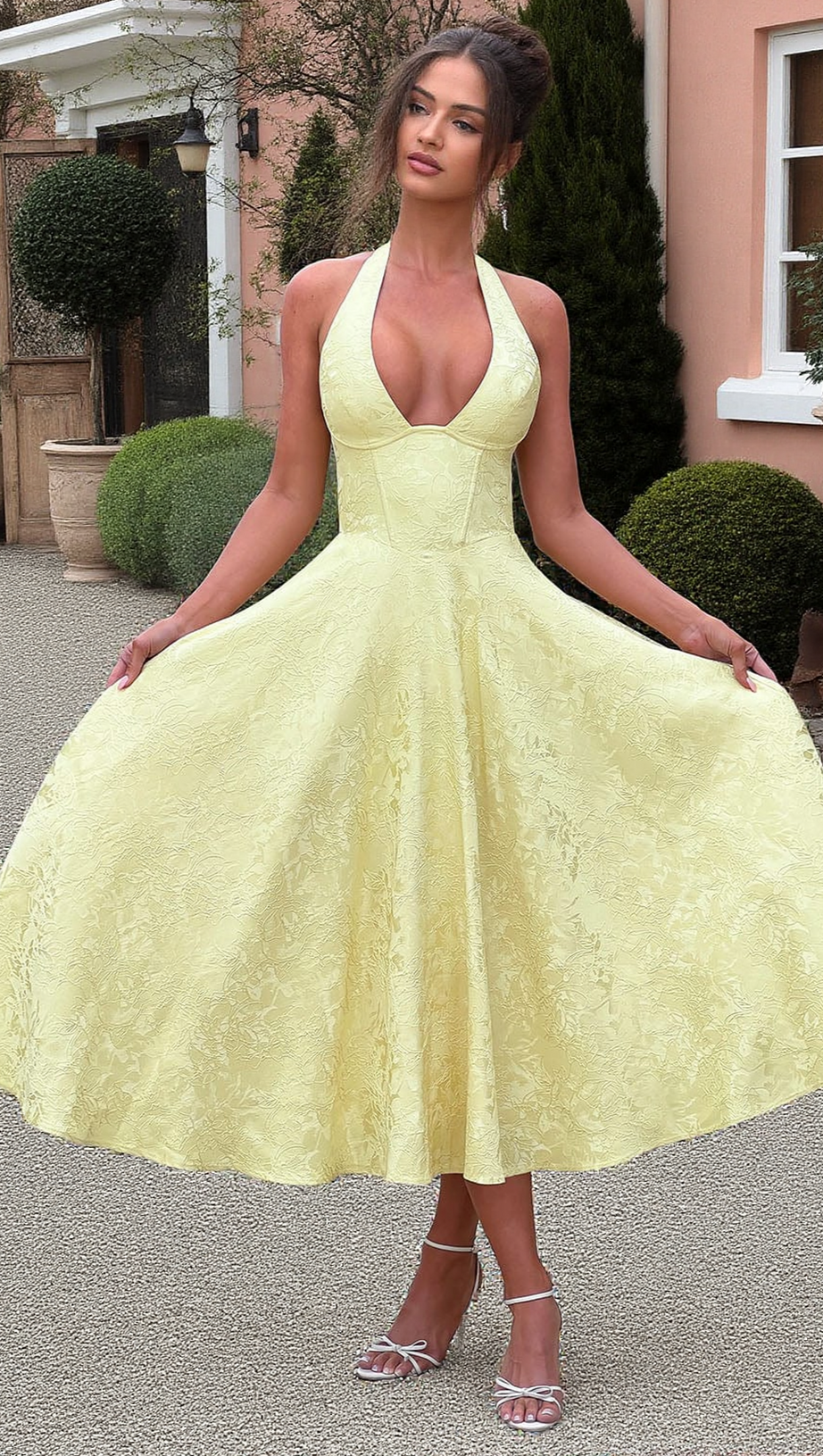 EFFIE MIDI DRESS - LEMON