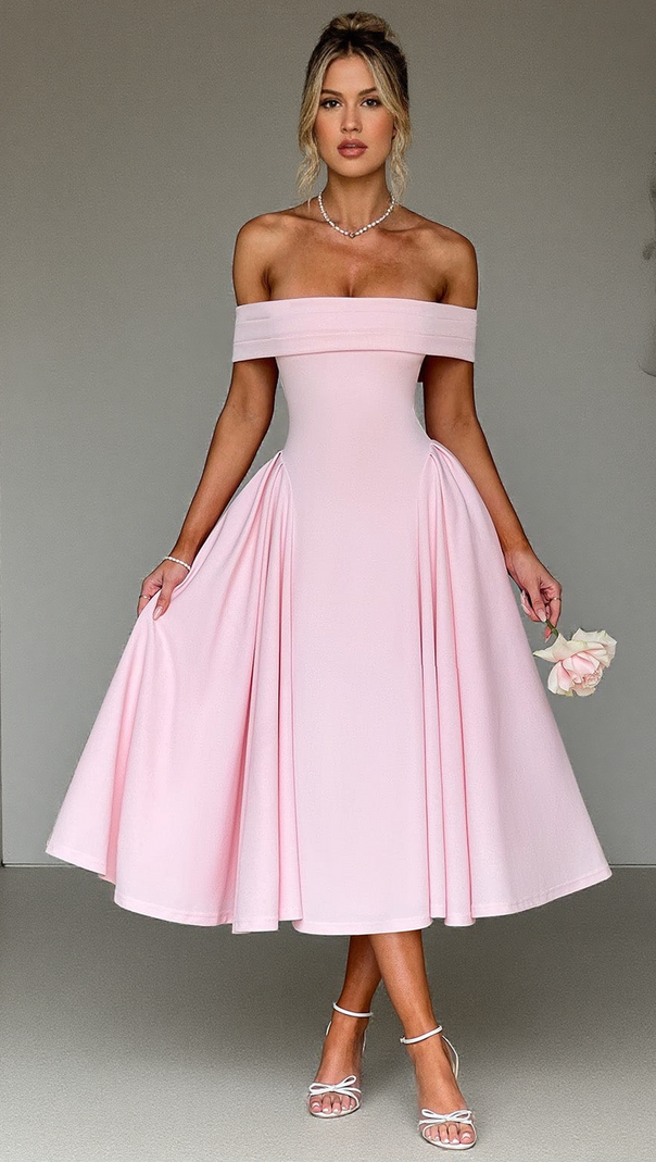 AIIZIE MIRANDA MIDI DRESS - BLUSH - product image
