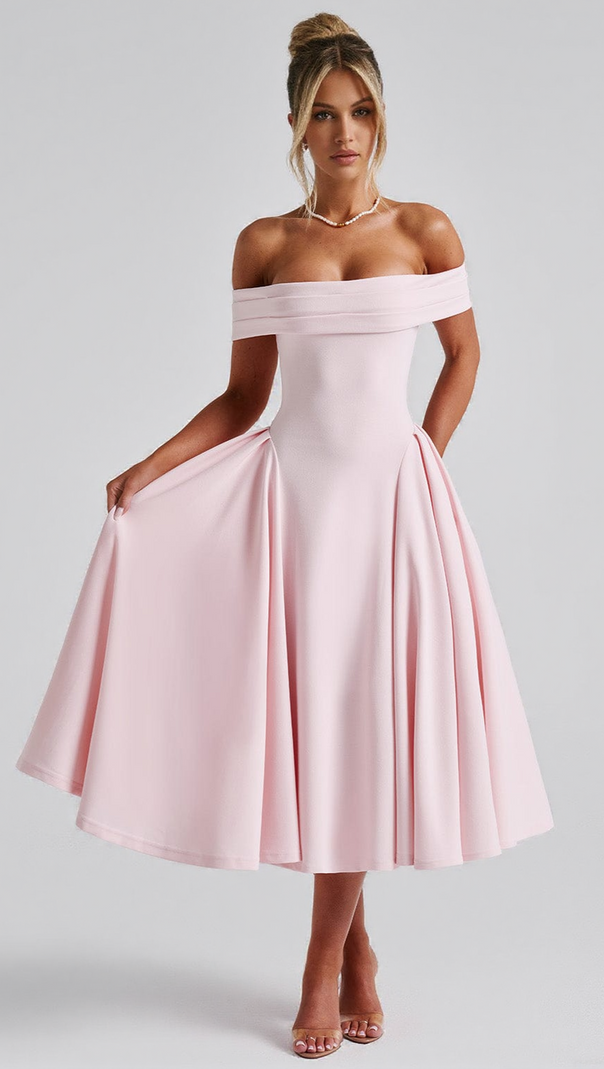 AIIZIE MIRANDA MIDI DRESS - BLUSH - product image