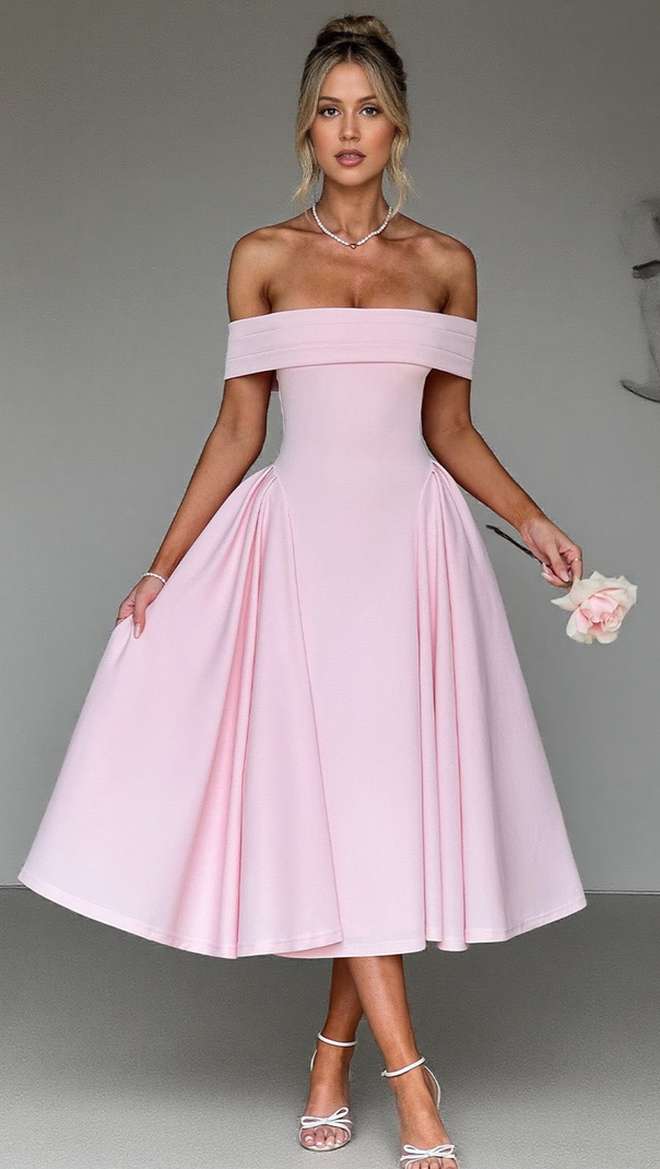 AIIZIE MIRANDA MIDI DRESS - BLUSH - product image