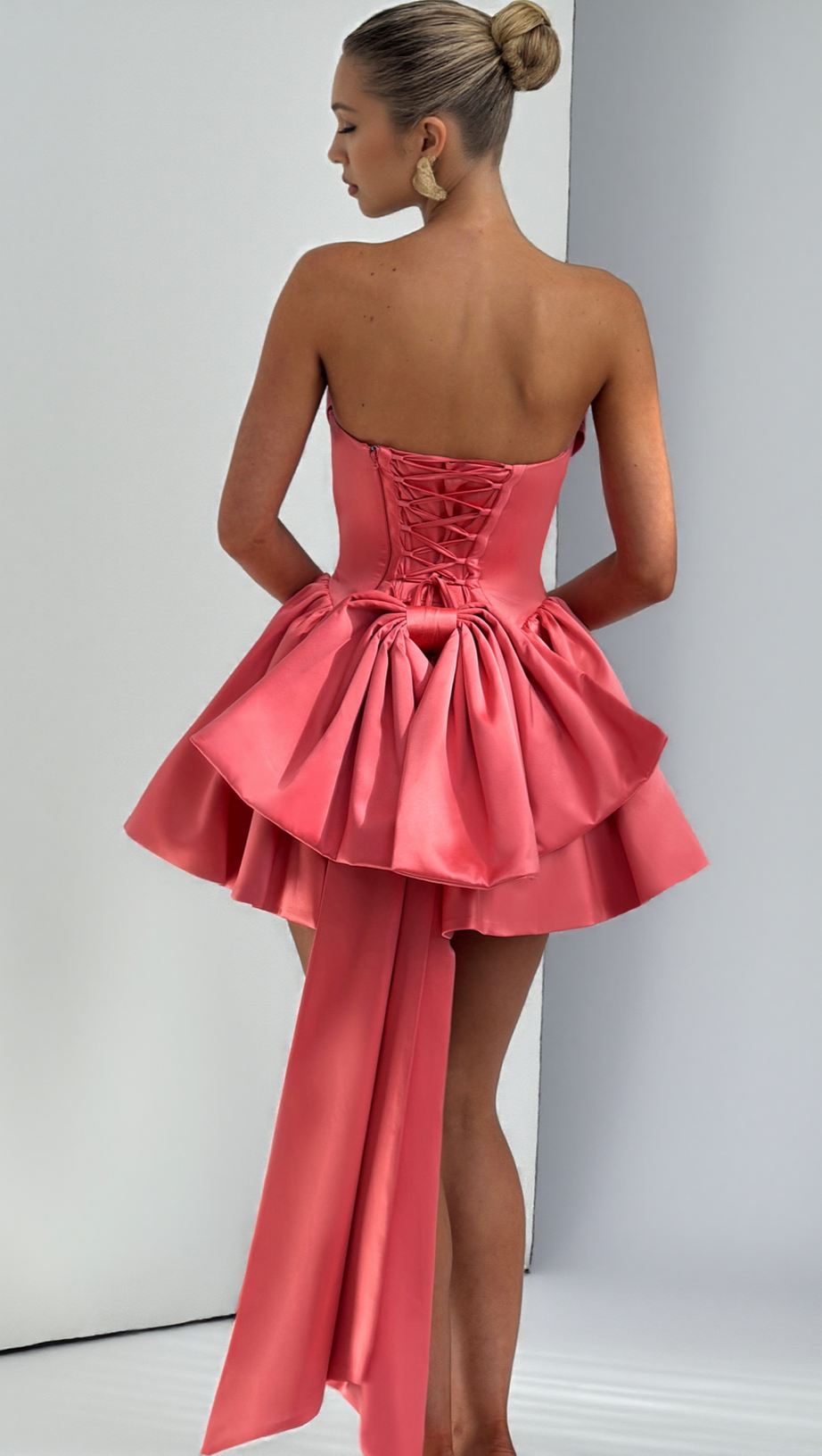 TRINITY MINI DRESS - CORAL PINK