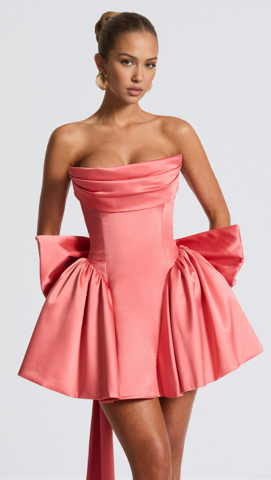 TRINITY MINI DRESS - CORAL PINK