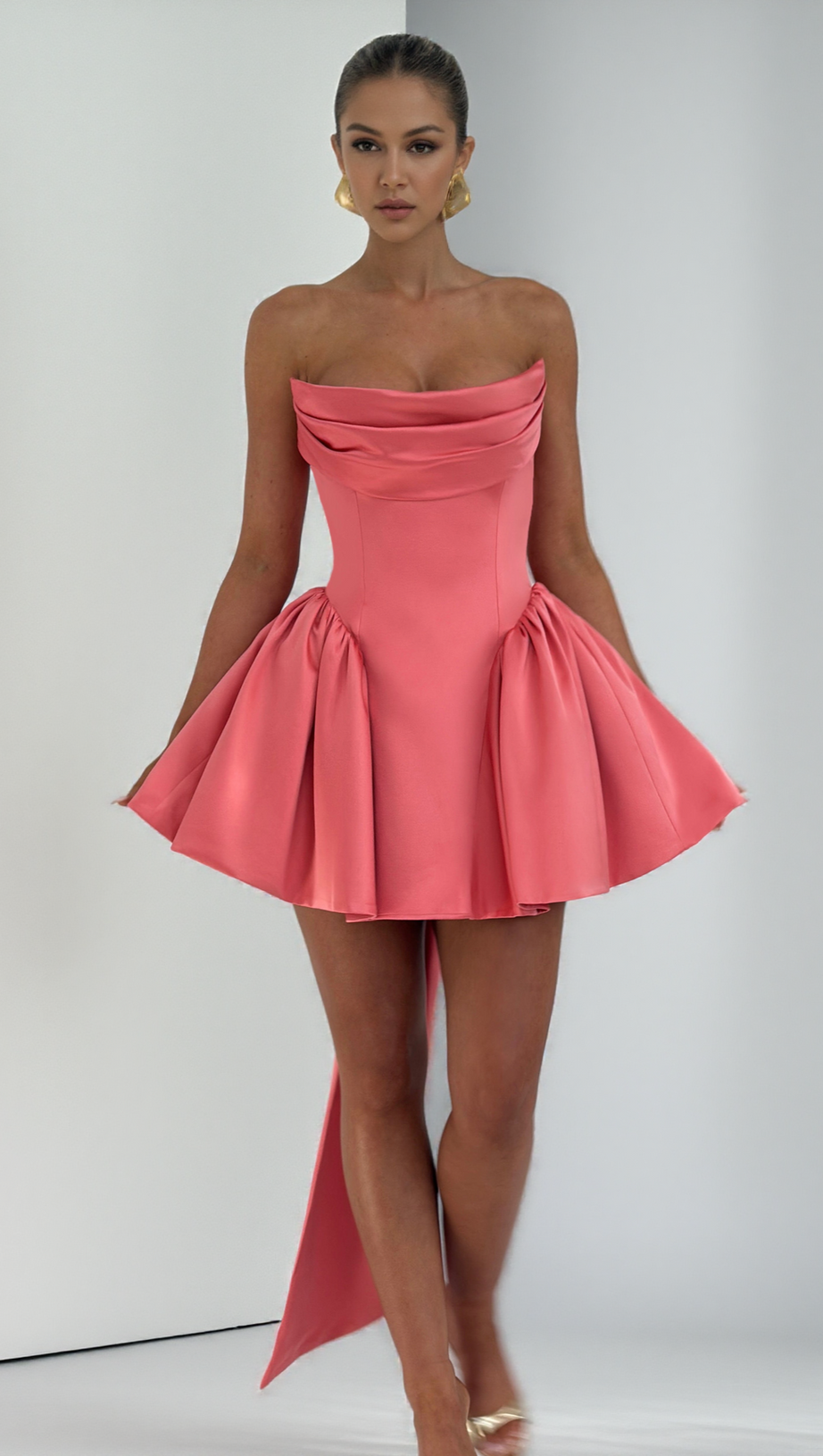 TRINITY MINI DRESS - CORAL PINK