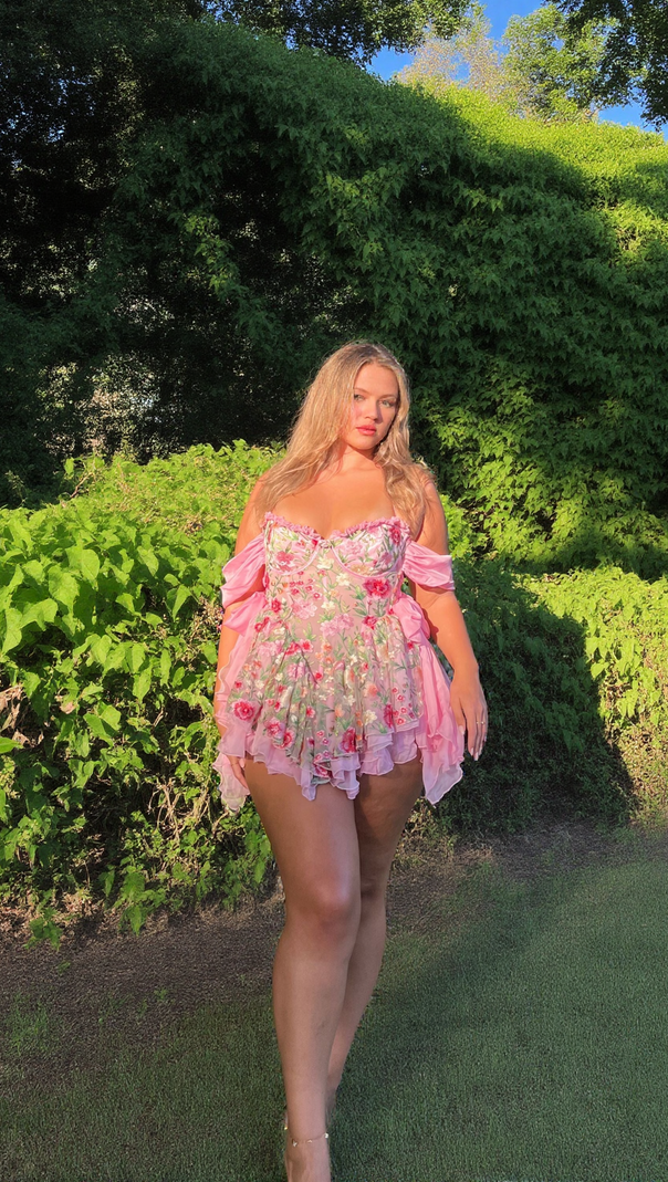 AIIZIE THE ROSETTA SILK MINI DRESS - product image