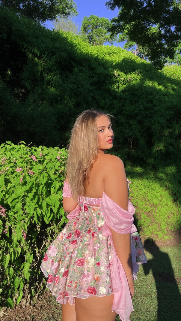 AIIZIE THE ROSETTA SILK MINI DRESS - product image
