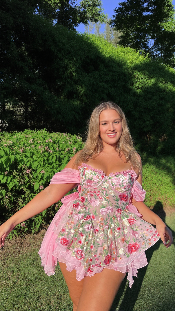 AIIZIE THE ROSETTA SILK MINI DRESS - product image