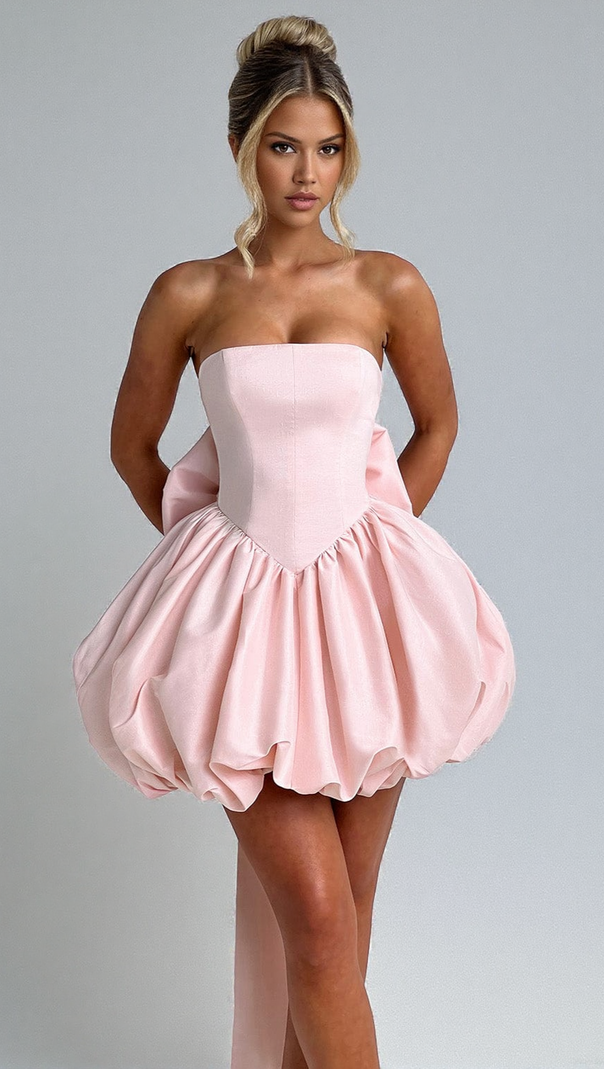 AIIZIE LOTUS MINI DRESS - BLUSH - product image