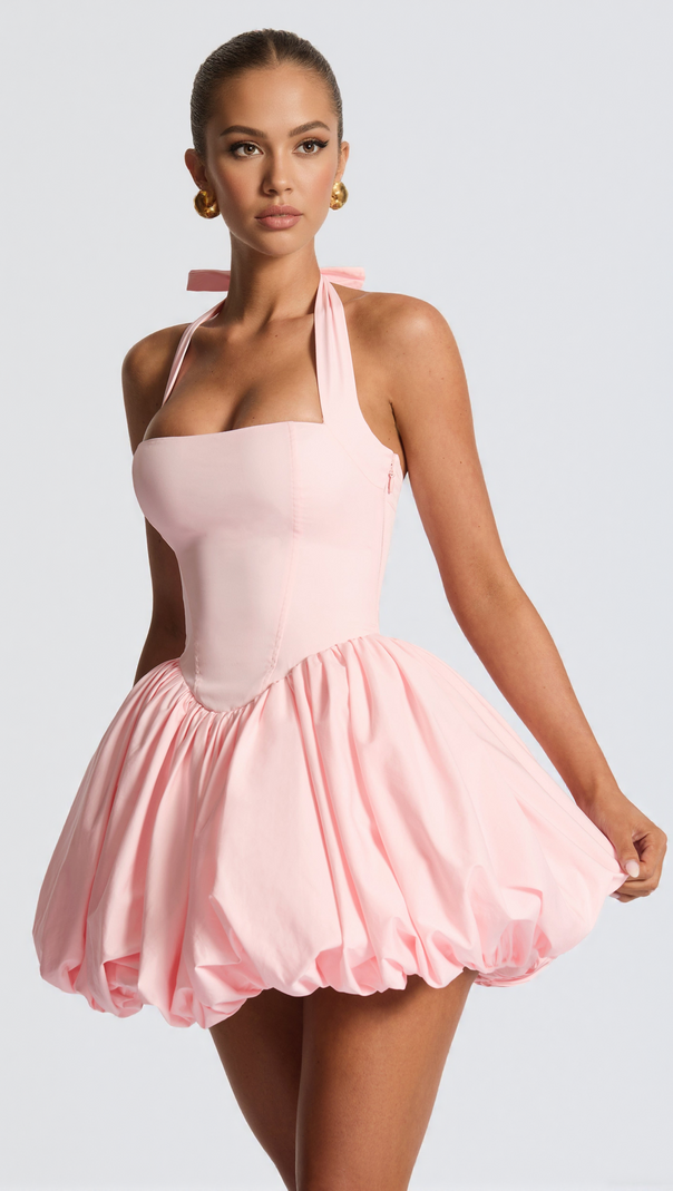 AIIZIE MARICIA MINI DRESS - BLUSH - product image