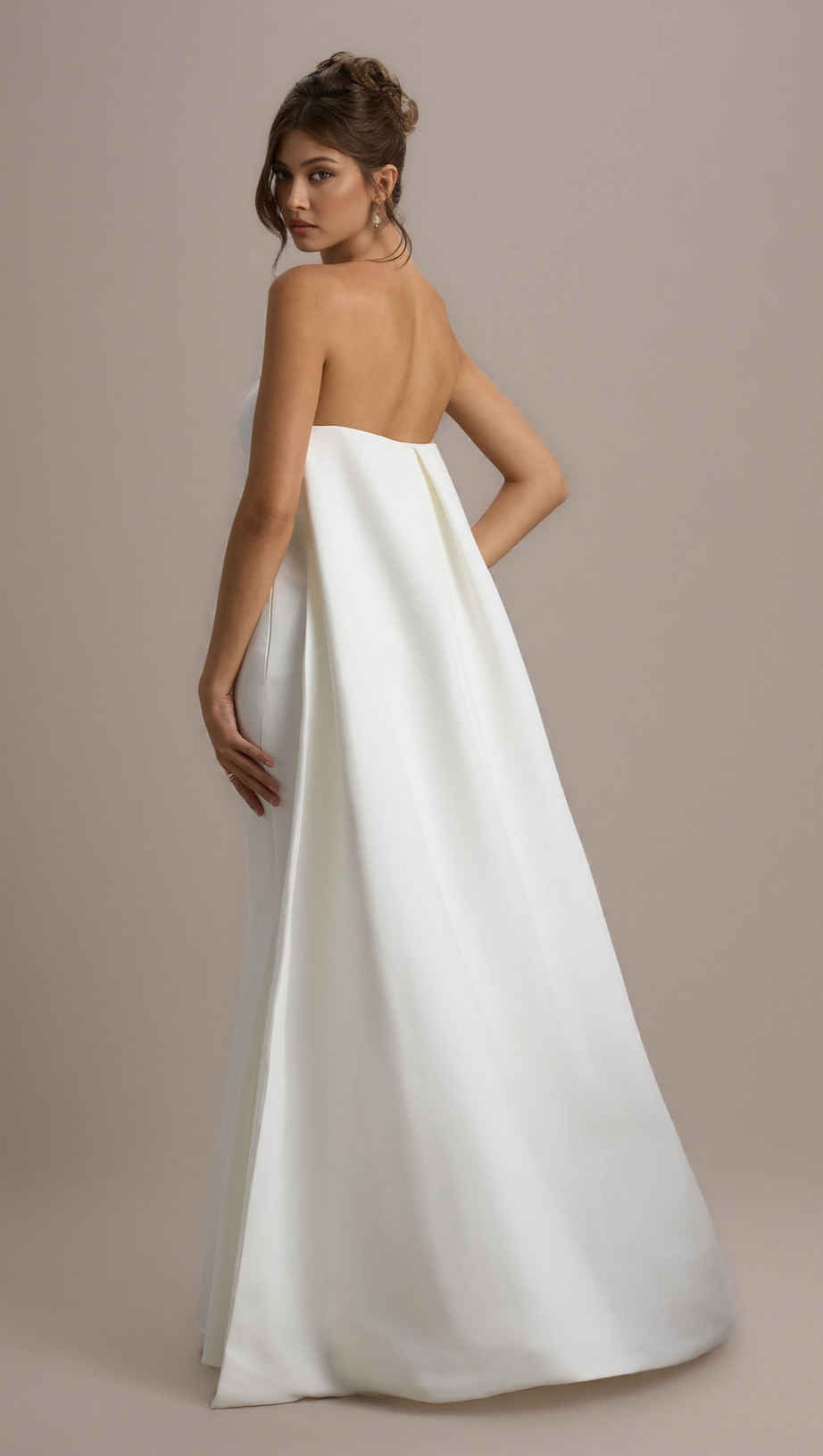 SHE'S TROUBLE | WHITE BANDEAU MAXI DRESS WITH CAPE