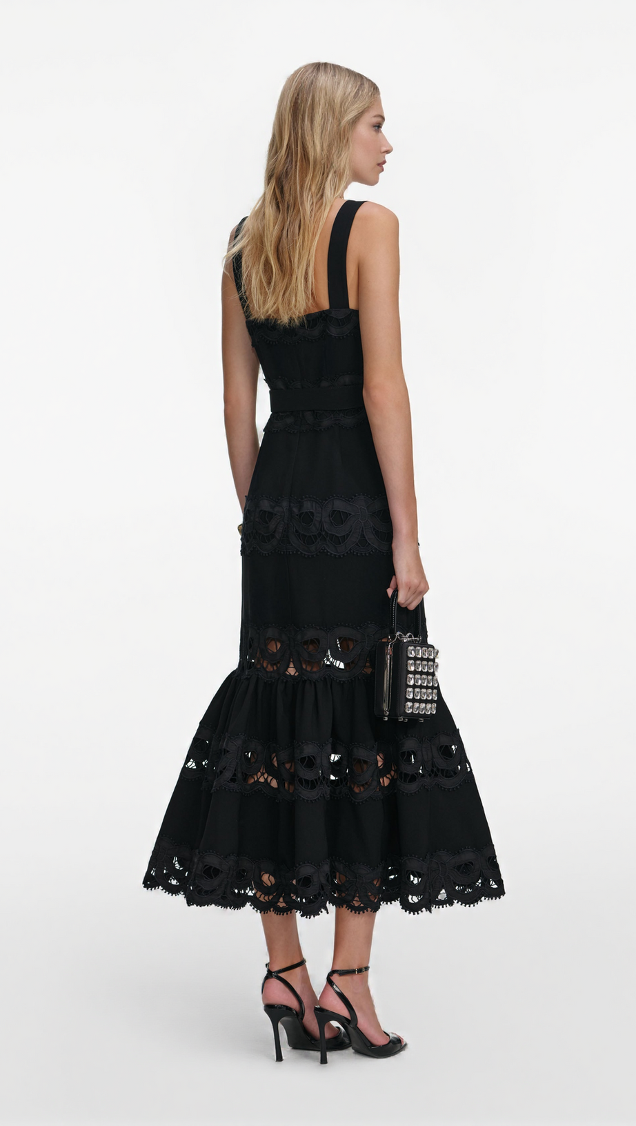 RAE BLACK CREPE MIDI DRESS