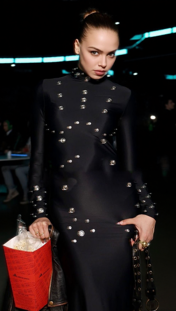 AIIZIE ISHANA BLACK EMBELLISHED MAXI DRESS - LONG SLEEVE FORMAL GOWN - product image