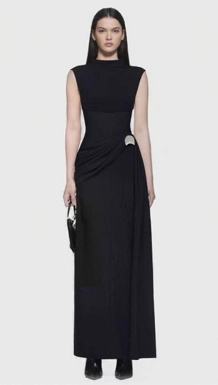 IMAN SLEEVELESS MOCK NECK MAXI DRESS - ELEGANT WHITE GOWN FOR SPECIAL OCCASIONS