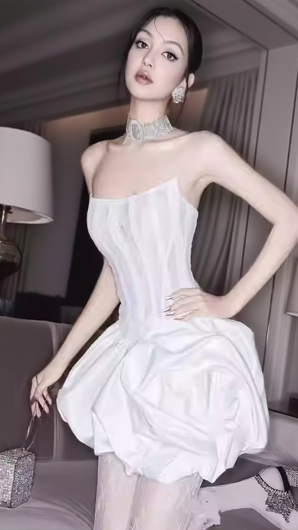 IRENE WHITE STRAPLESS CORSET MINI DRESS