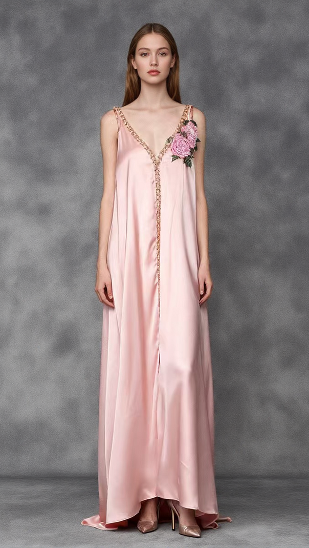 AIIZIE IRFAN FLOWER LONG SLEEVE MIDI DRESS - product image