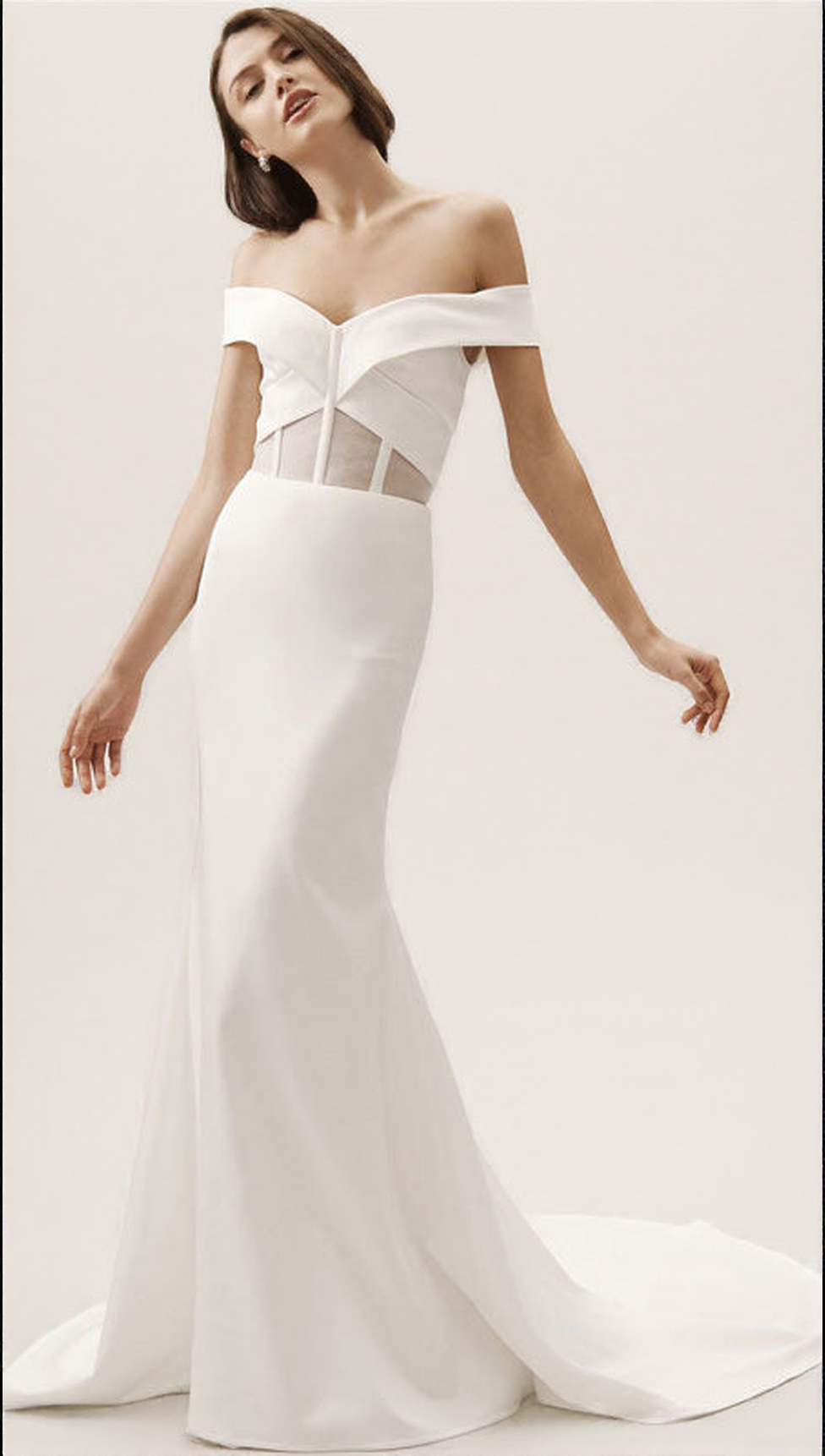 GLAMOROUS HIDEMI WHITE CORSET OFF-SHOULDER MAXI GOWN