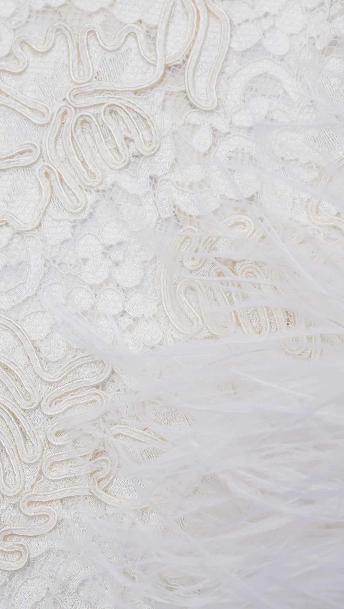 AIIZIE CREAM CORD LACE FEATHER TOP - product image