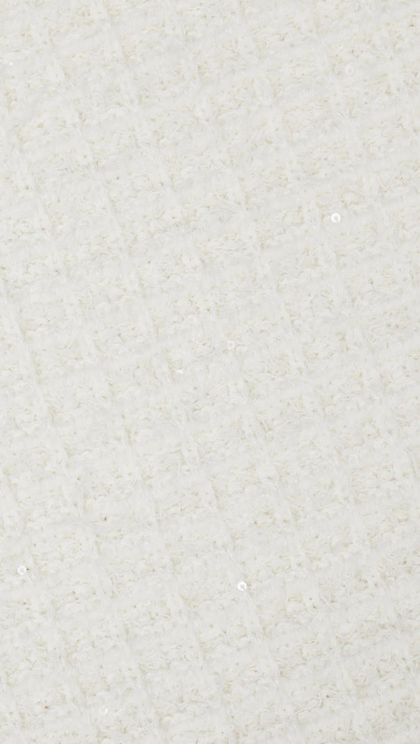 AIIZIE CREAM SEQUIN TEXTURED KNIT SKIRT - product image