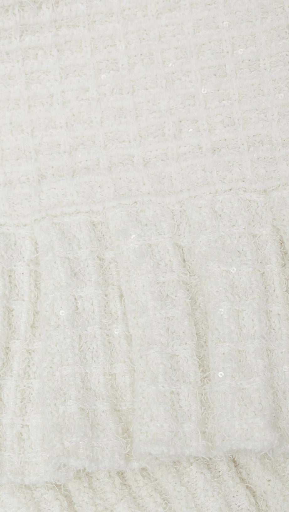 CREAM SEQUIN TEXTURED KNIT SKIRT