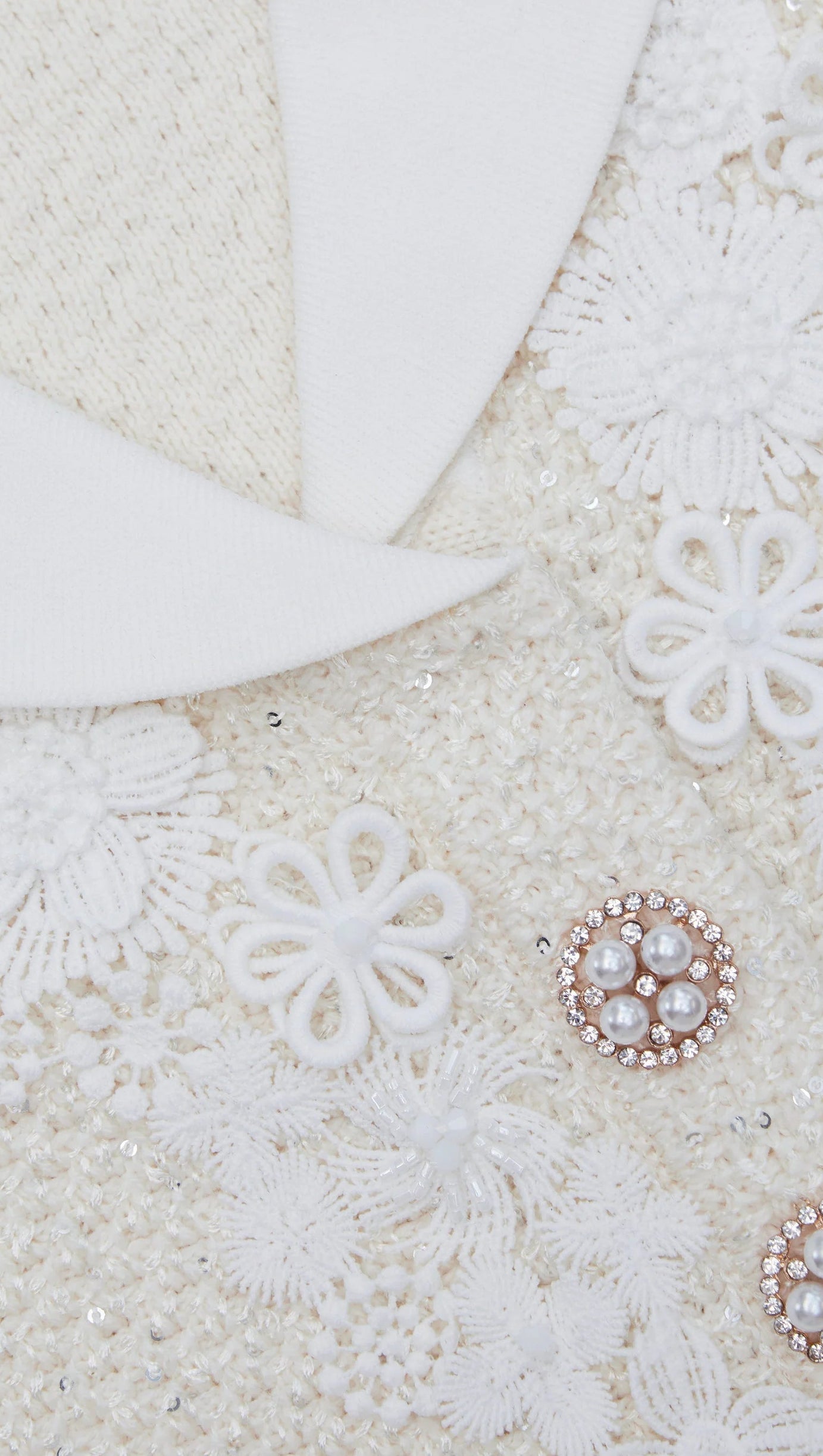 CREAM SEQUIN KNIT MINI DRESS