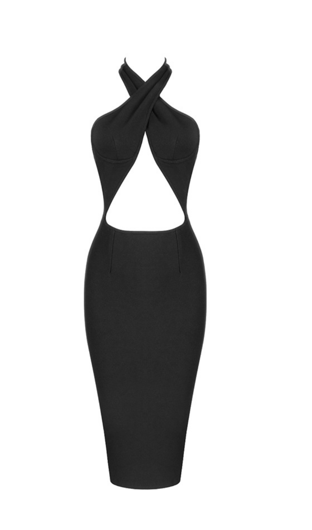 Neckholderkleid mit Kreuzausschnitt