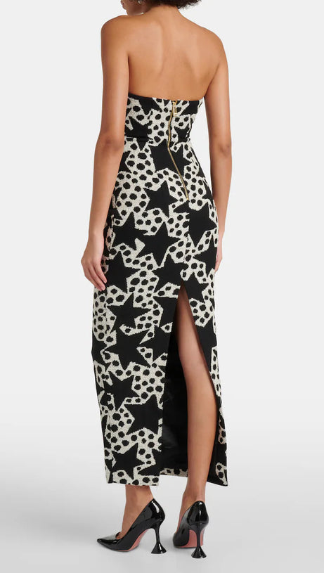 MEDALLION-PENDANT JACQUARD MAXI DRESS