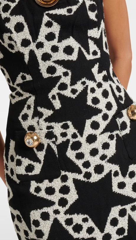 MEDALLION-PENDANT JACQUARD MAXI DRESS