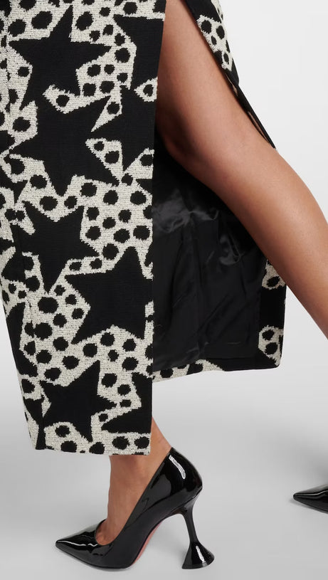 MEDALLION-PENDANT JACQUARD MAXI DRESS