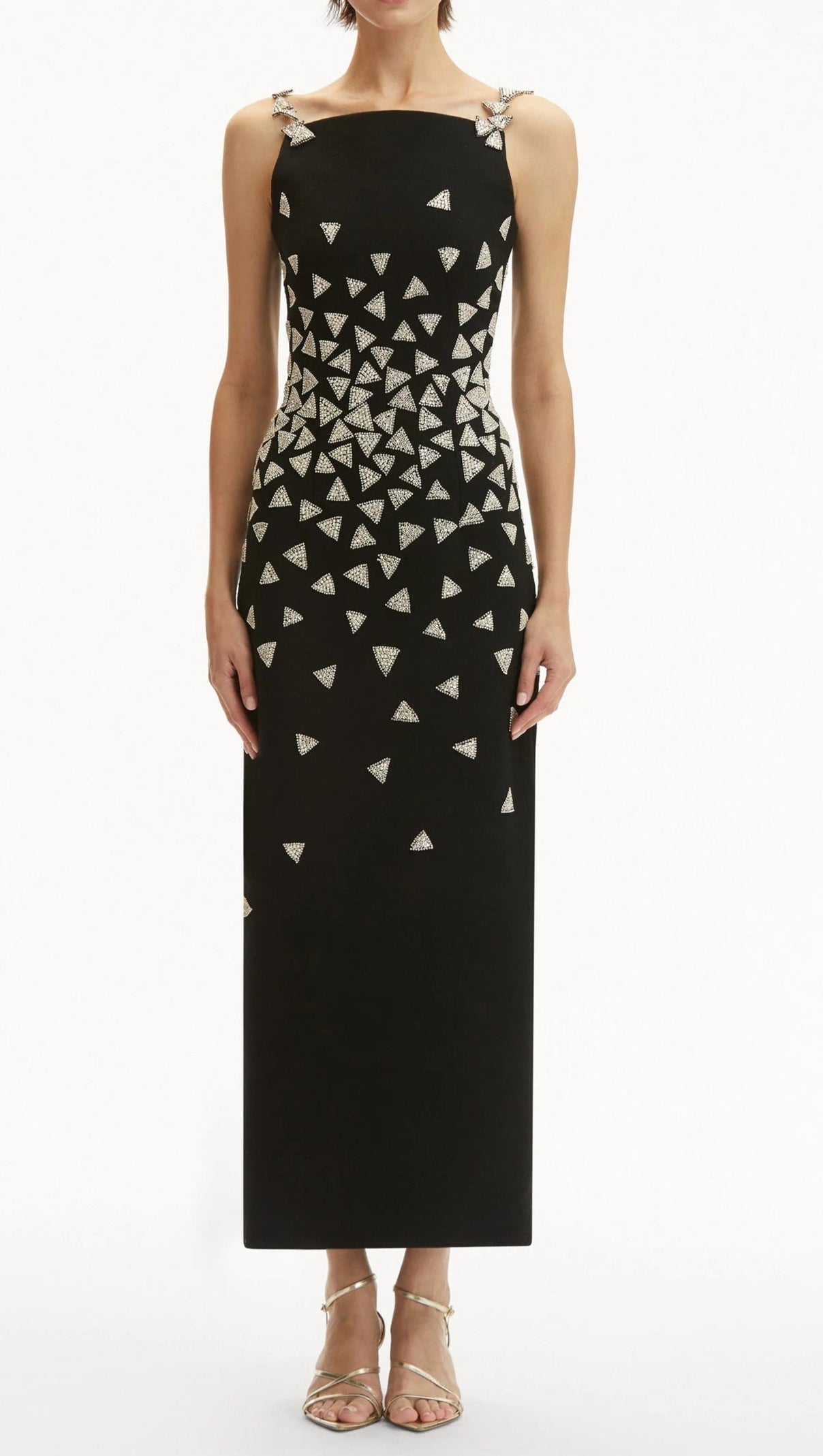 AIIZIE CRYSTAL TRIANGLE MAXI BANDAGE DRESS - product image