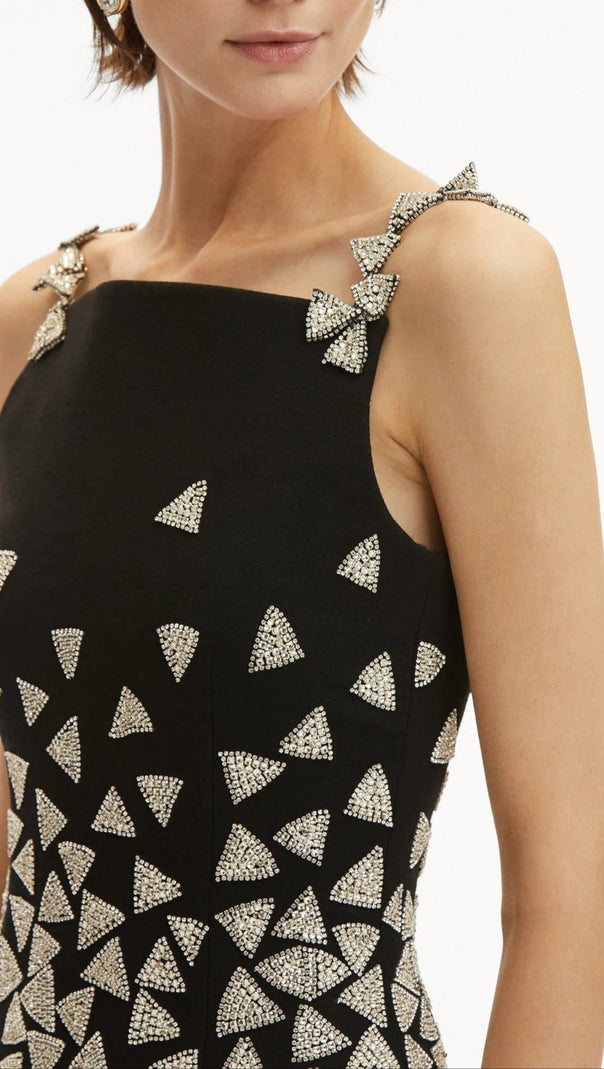 AIIZIE CRYSTAL TRIANGLE MAXI BANDAGE DRESS - product image