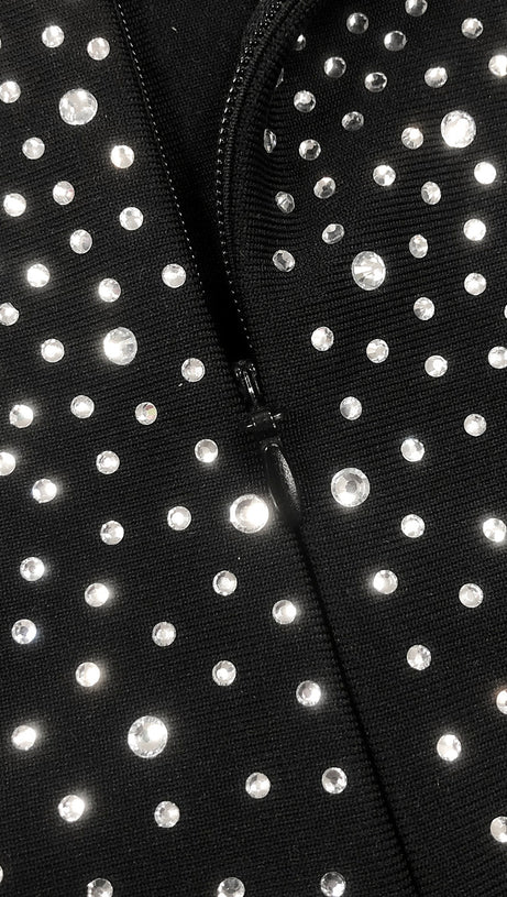 CRYSTAL VELVET SINGLET MAXI DRESS IN MIDNIGHT BLACK