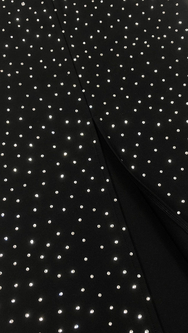 AIIZIE CRYSTAL VELVET SINGLET MAXI DRESS IN MIDNIGHT BLACK - product image